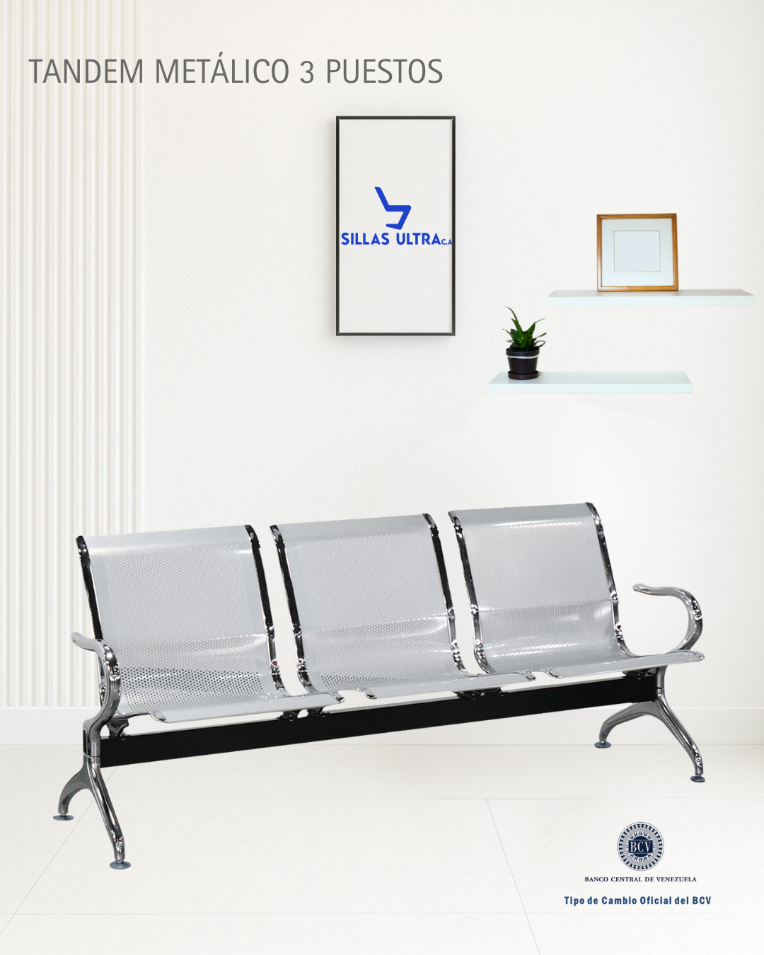 Tandem tres puestos plateado