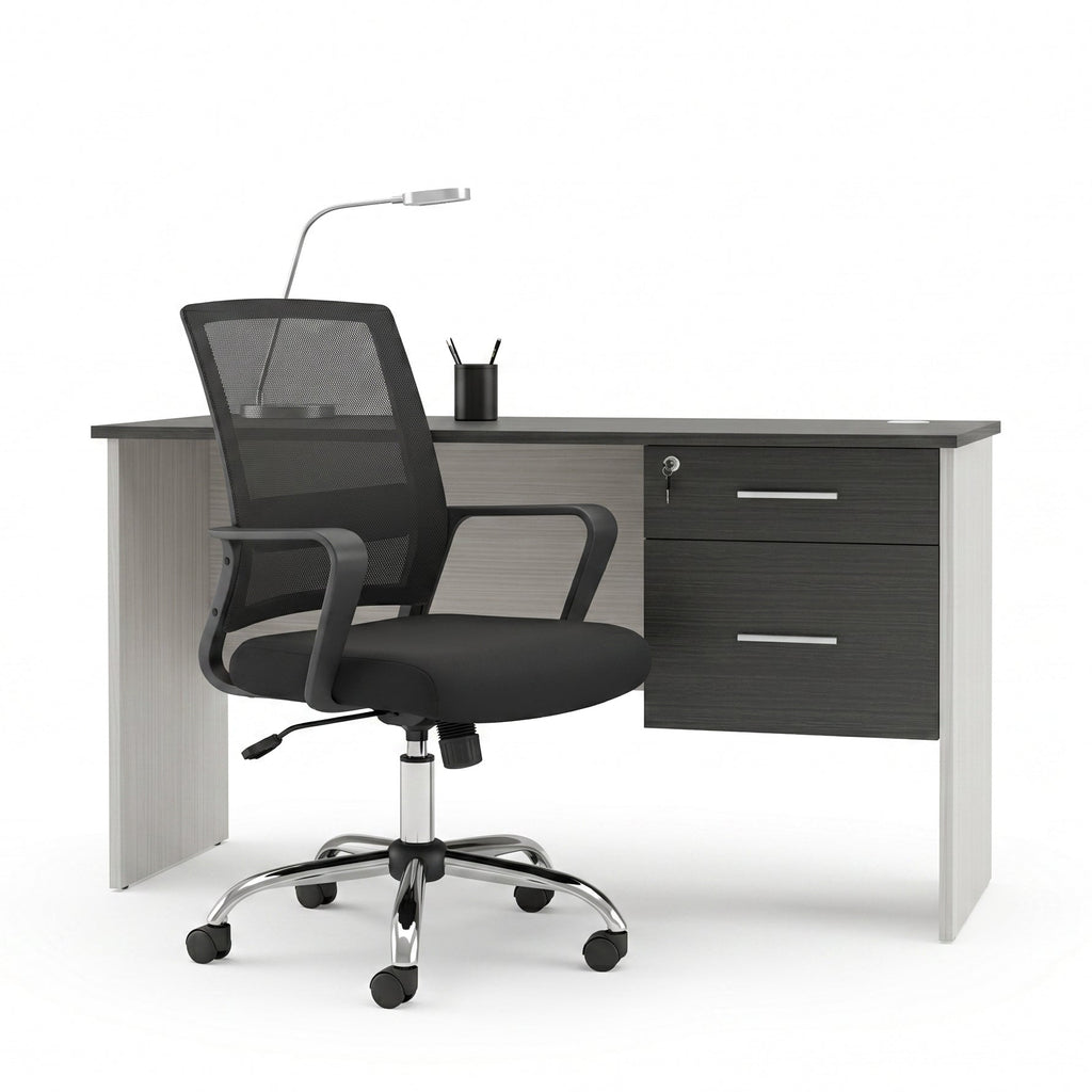 Combo de escritorio Lazio doble gaveta con silla