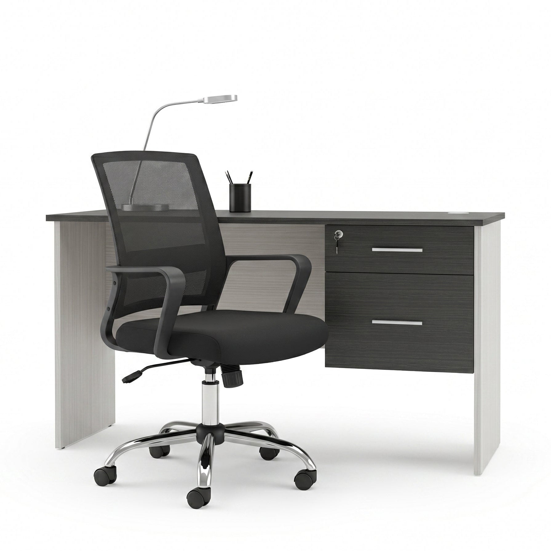Combo de escritorio Lazio doble gaveta con silla