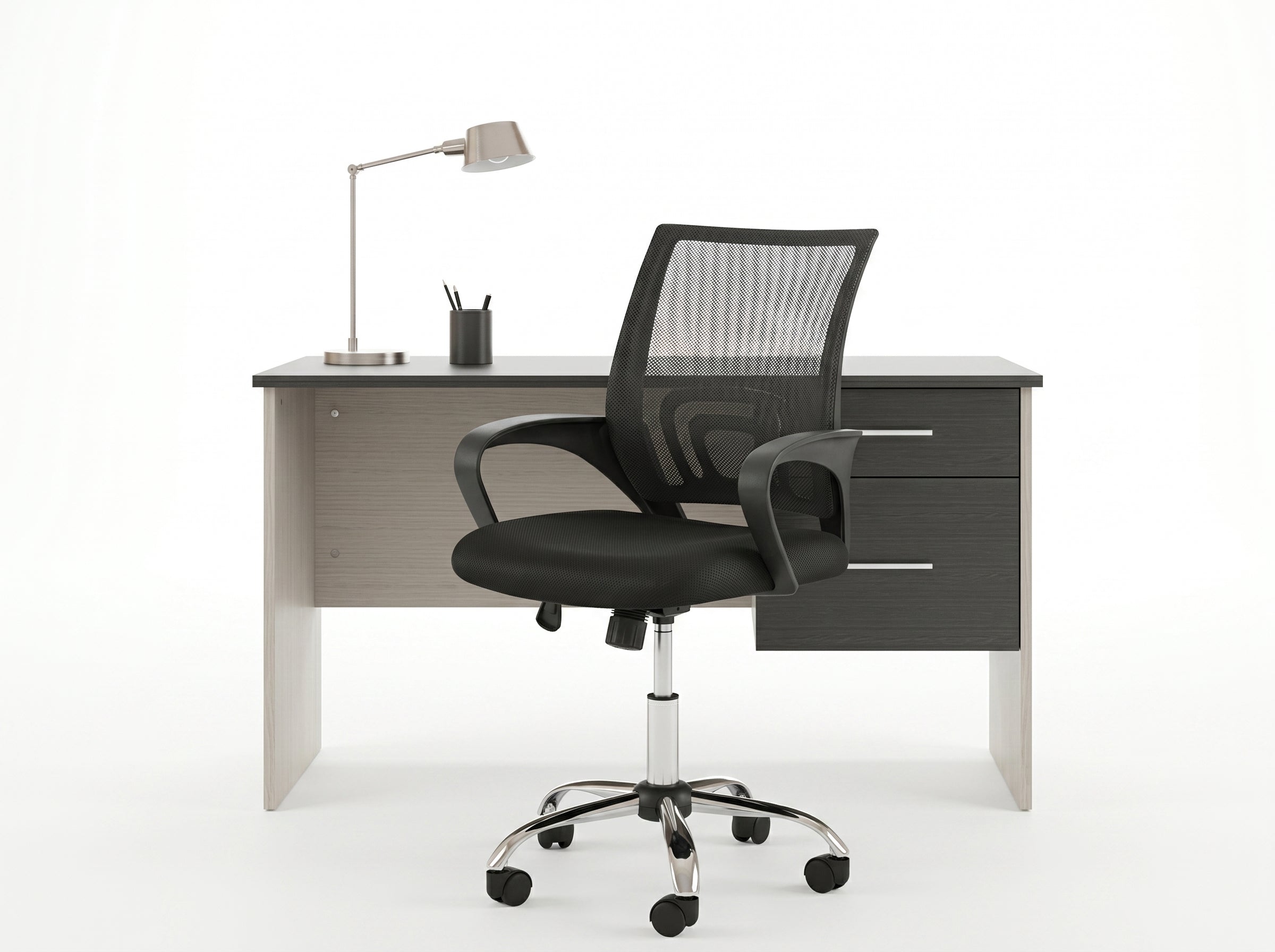 Combo de escritorio Lazio doble gaveta con silla
