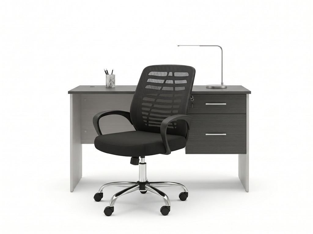 Combo de escritorio Lazio doble gaveta con silla