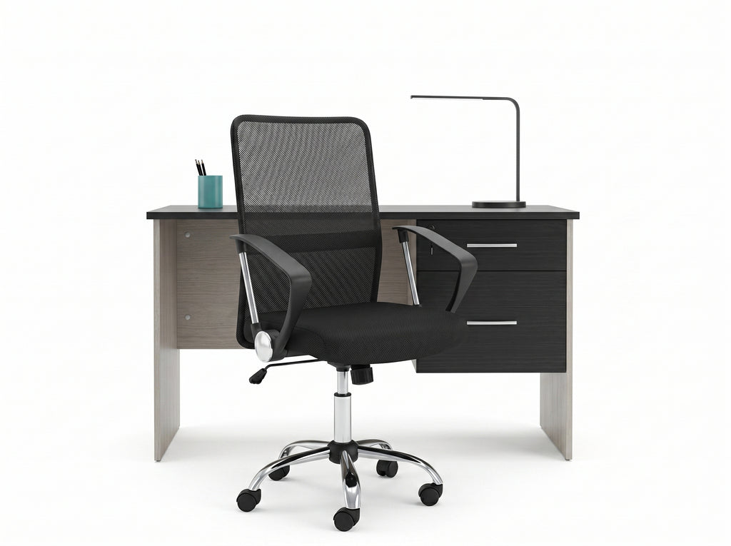 Combo de escritorio Lazio doble gaveta con silla