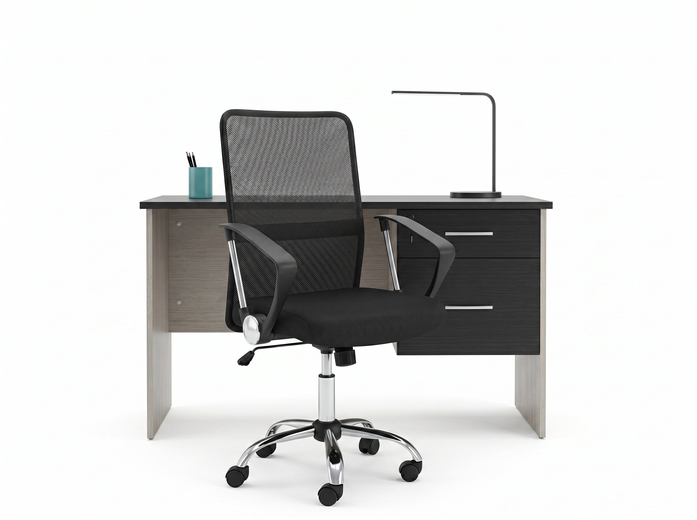 Combo de escritorio Lazio doble gaveta con silla