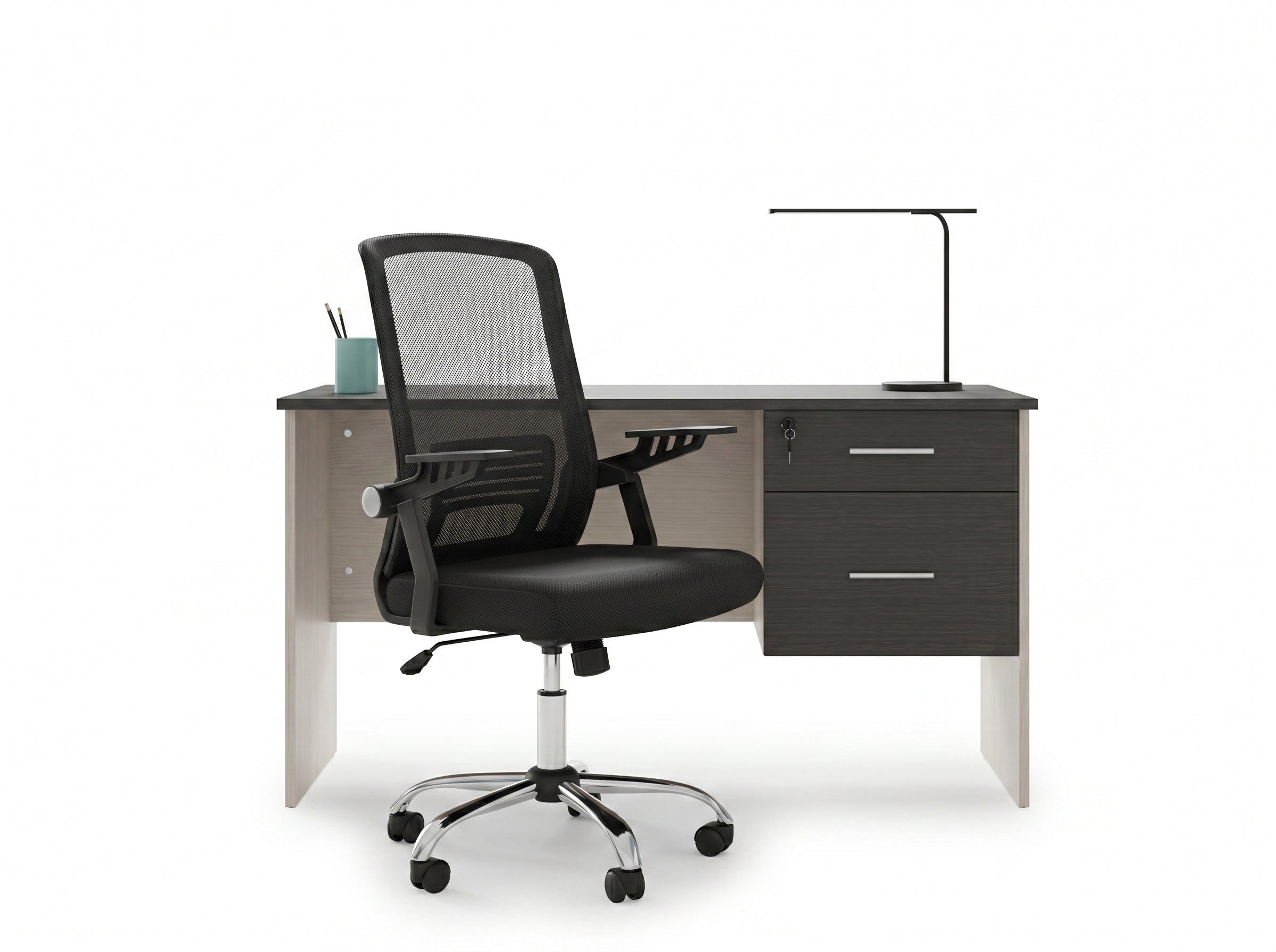 Combo de escritorio Lazio doble gaveta con silla